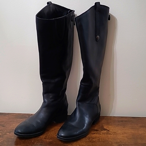 Sam Edelman "Penny" black leather riding boots Size 6 - Picture 1 of 15
